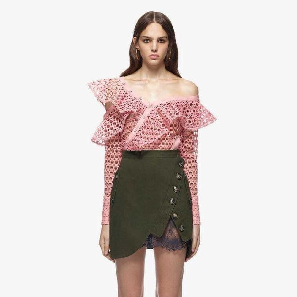 Self portrait lace frill shirt carnation